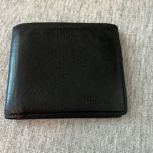 Coach Black Leather Billfold Wallet